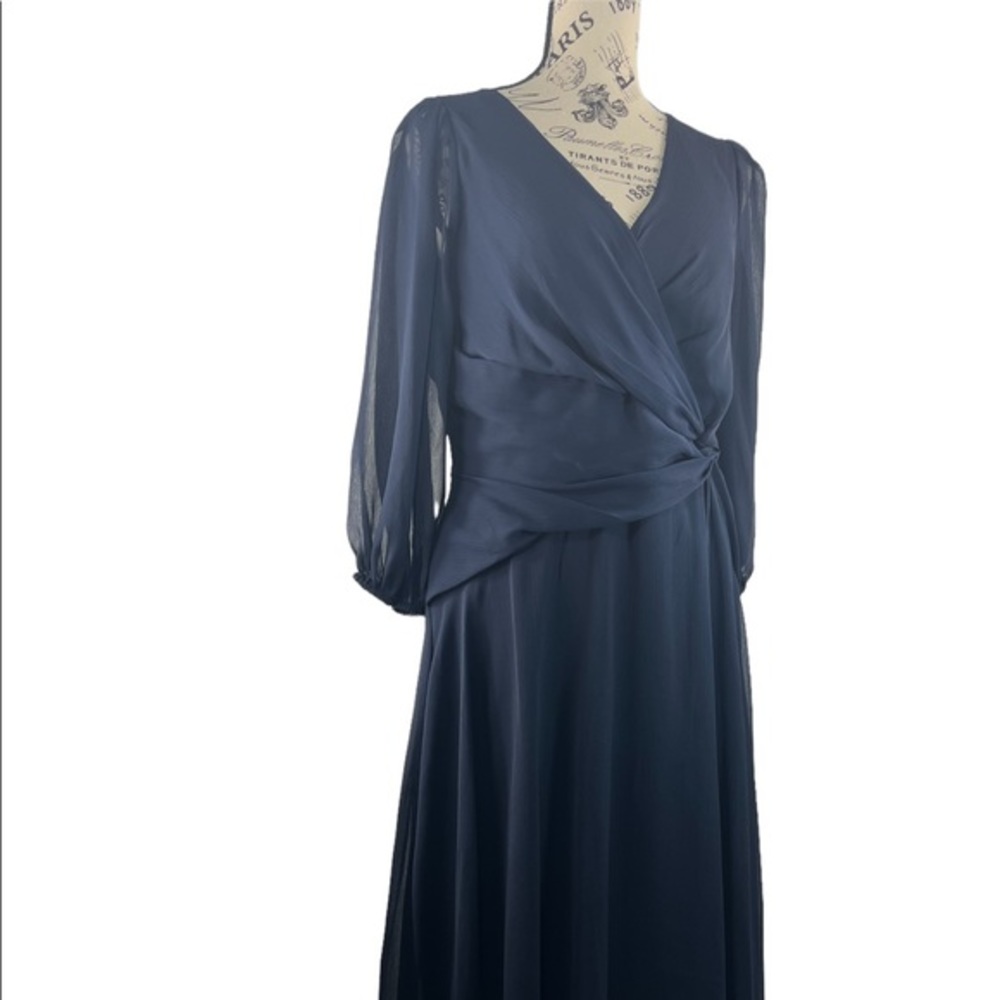 NWT DKNY Navy Blue Midi Dress with Knot Front
